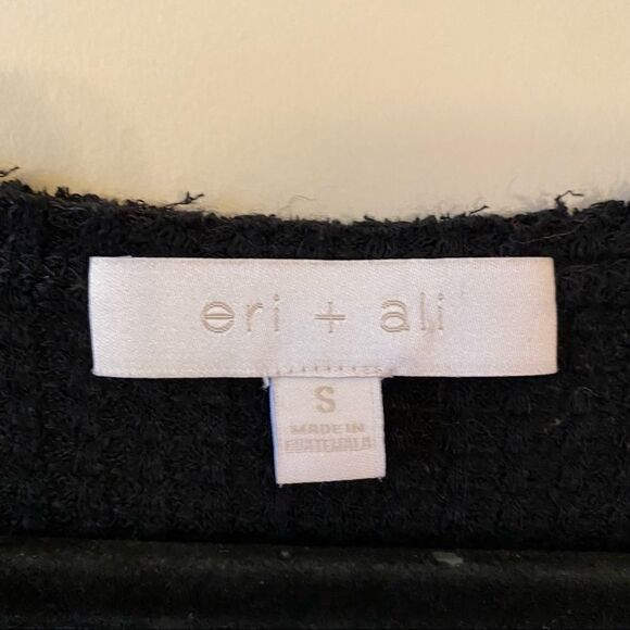 Anthropologie-Eri + Ali Waffle Peplum Black Long Sleeve Thermal (Small) - Picture 11 of 11